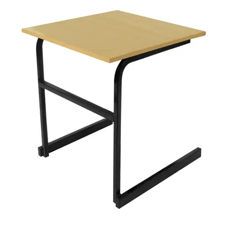 Heavy Duty Cantilever Exam Desk - Black Legs - Dorset Oak